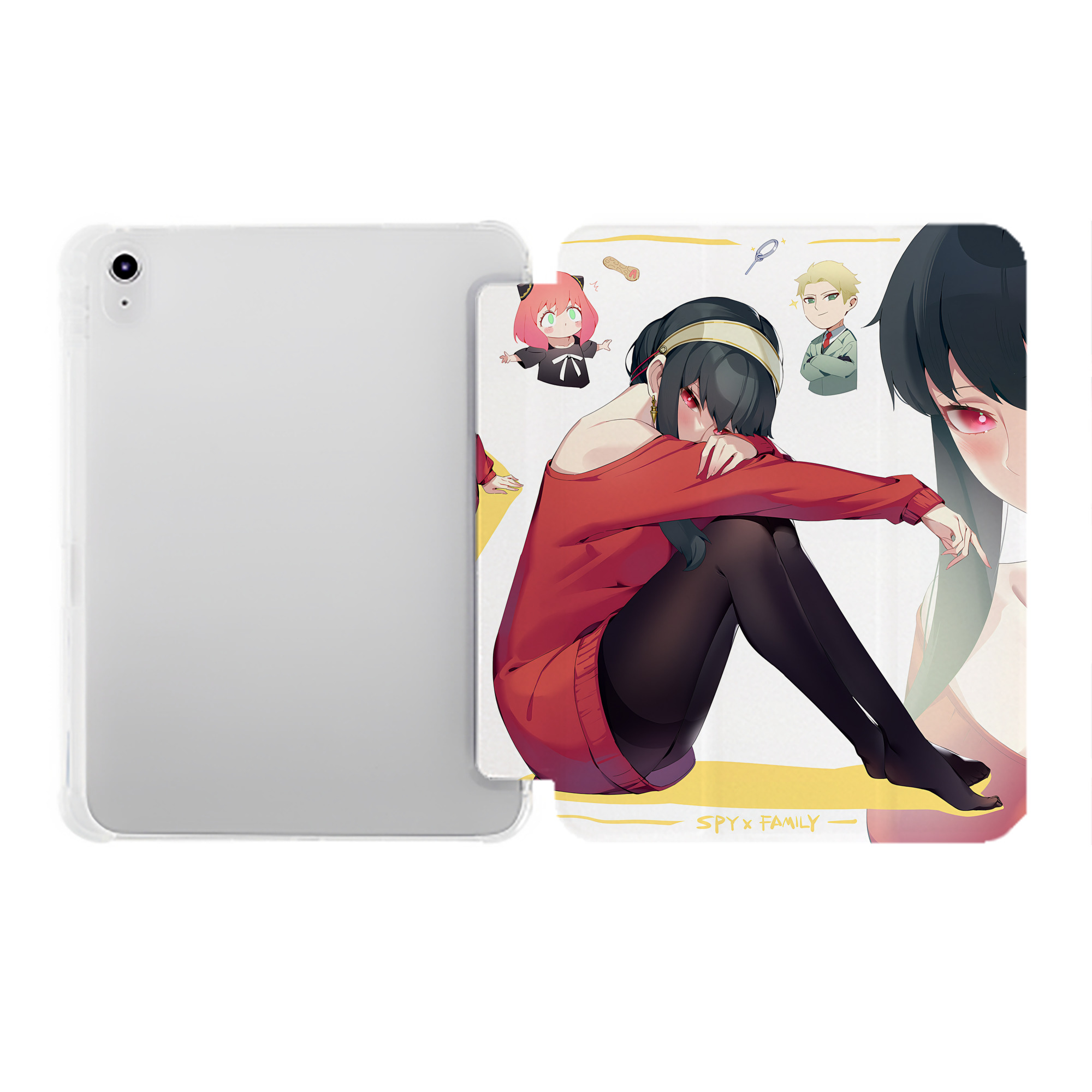 （画像用） SPY×FAMILY间谍家家酒 IPad ケース ペン収納付き 三つ折りスタンド PUレザー×シリコン 対応機種9.5/10.5/10.9インチ